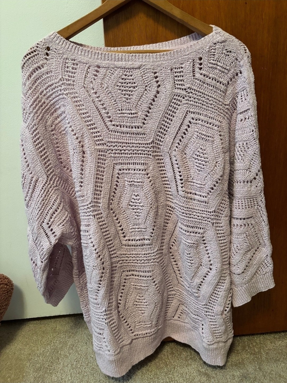 J. Jill Dusty Pink 3/4 Sleeved Cotton Sweater Size XL